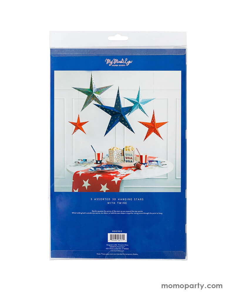 Sparklers and Rockets Decorative Hanging Stars (Set of 5)