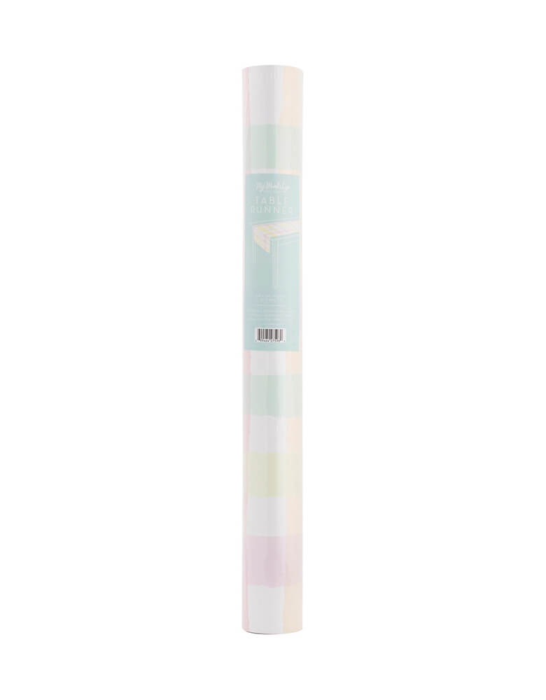 Momo Party's 16 x 120 inches Spring Checks Paper Table Runner by My Mind's Eye. Featuring an elegant gingham design in pastel colors, this runner is the perfect accent for your table top for your upcoming event. Perfect for a spring inspired gathering or an Easter celebration.