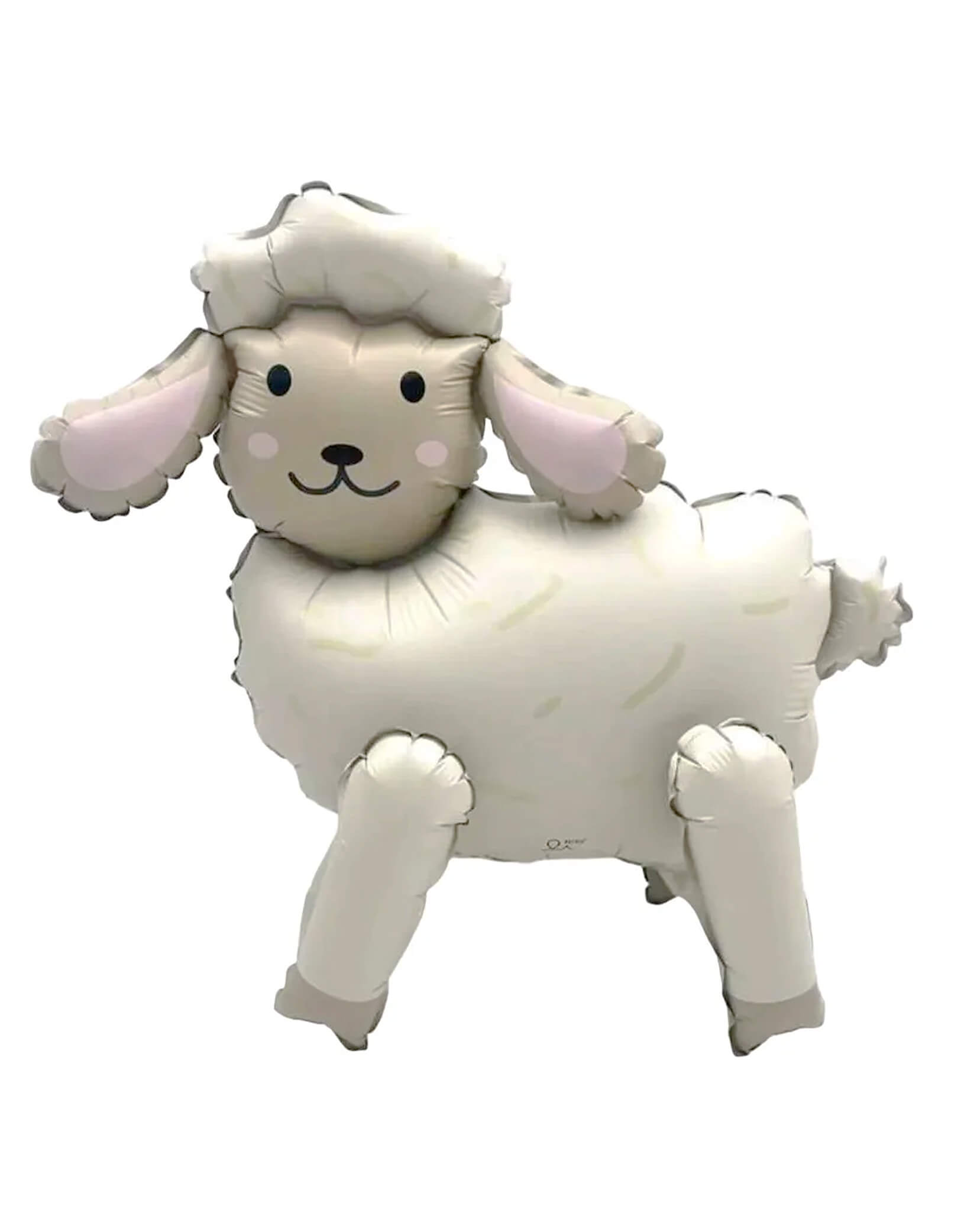 Momo Party's 26" x 24" Standing Sheep Foil Balloon. Add a touch of farm cuteness to any birthday celebration with this Standing Sheep Foil Balloon. This 3D balloon, shaped as a standing sheep, is the perfect decoration for kids' parties.