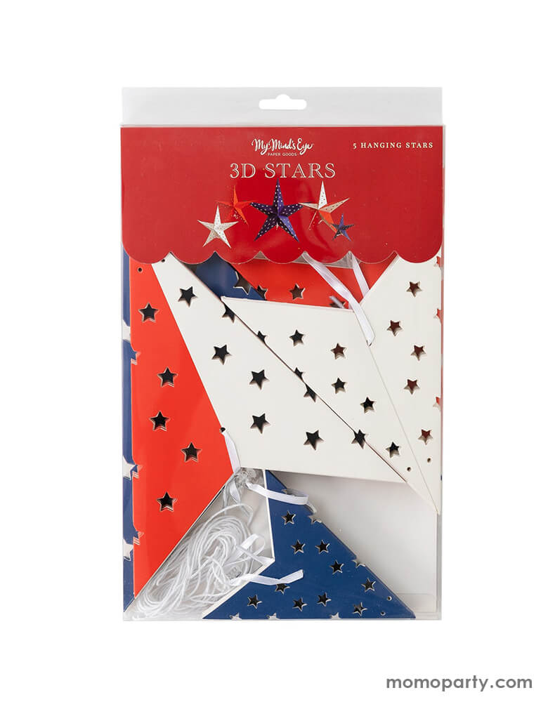 Stars and Stripes Decorative Hanging Stars (Set of 5)
