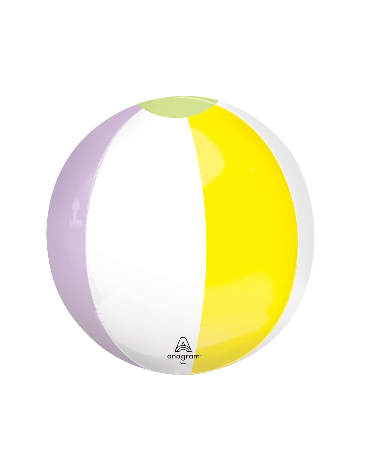 Momo Party's 18" Pastel Beach Club Orbz Foil Balloon in yellow, lilac and white.