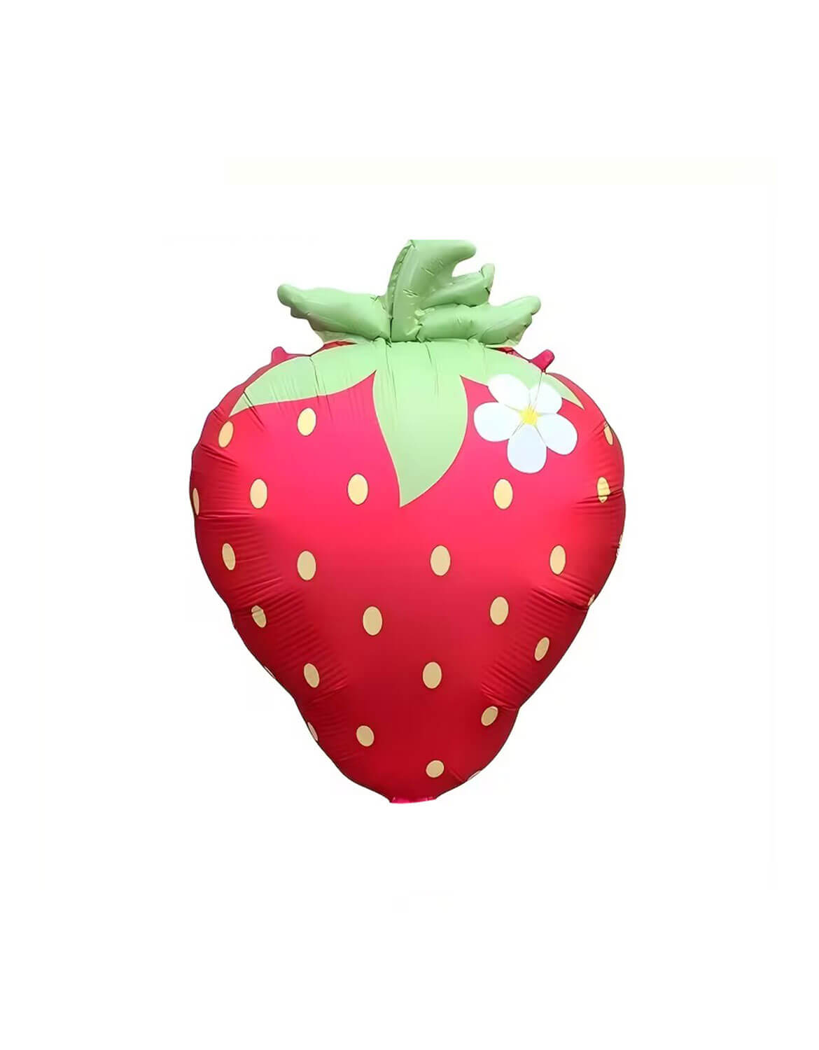 Momo Party's 17.5" Strawberry-shaped foil balloon in matte finishing on a white background.