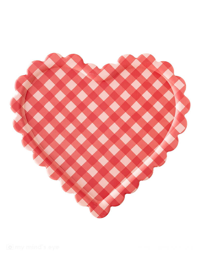 Momo Party's 15” x 13¾” bamboo checkered heart shaped tray by My Mind's Eye. Crafted from premium materials, this gorgeous design will be sure to spark joy. Perfect for serving up snacks and treats with a charming finish that will warm hearts.