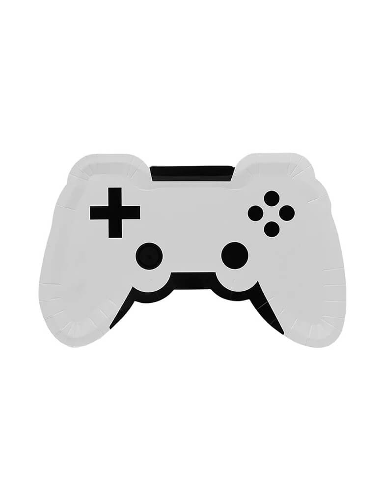 Momo Party's 11" x 7" video game controller shaped paper plates by Hooty Balloo. Comes in a set of 8 plates, these white plates are shaped like a gaming controller, activating the fun for any gaming-themed event. Get ready to win with these awesome plates!