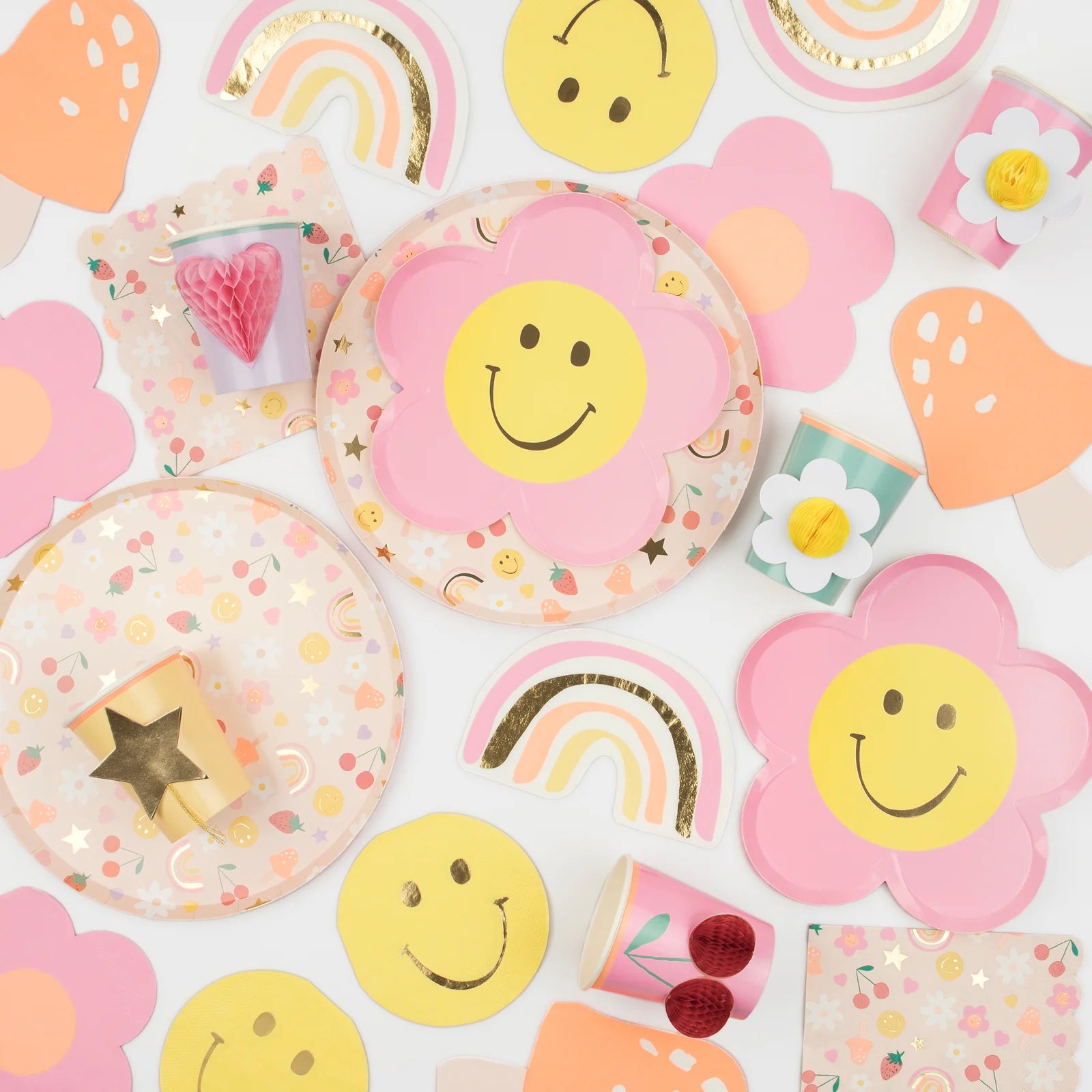 Happy Face Icons Diecut Napkins (Set of 16)