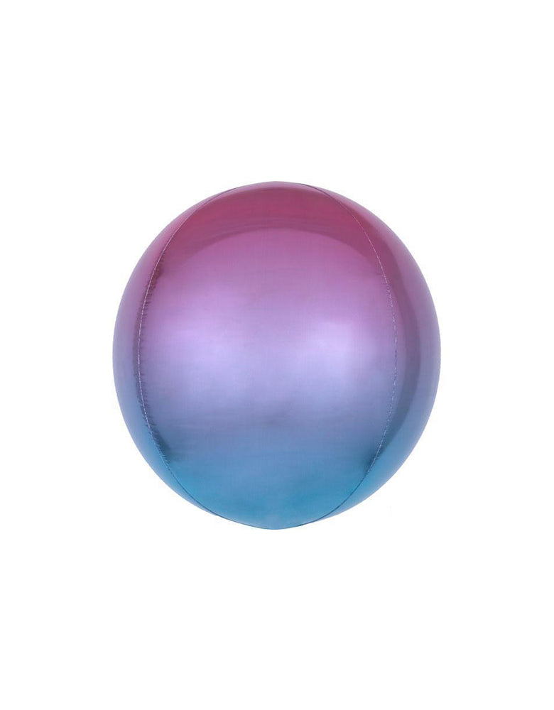 15" Anagram Ombre Orbz Pink Blue and Purple Foil Balloon