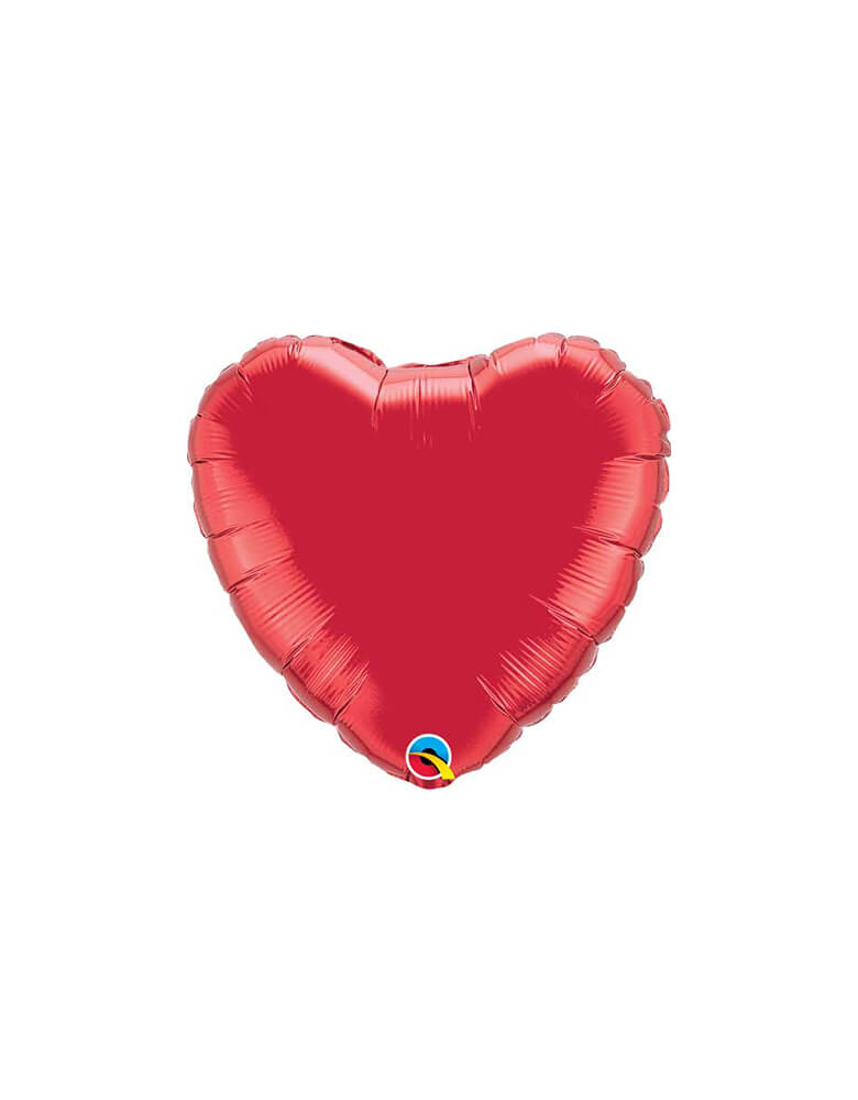 Qulatex 18" Junior Rose Red Heart Shaped Foil Balloon