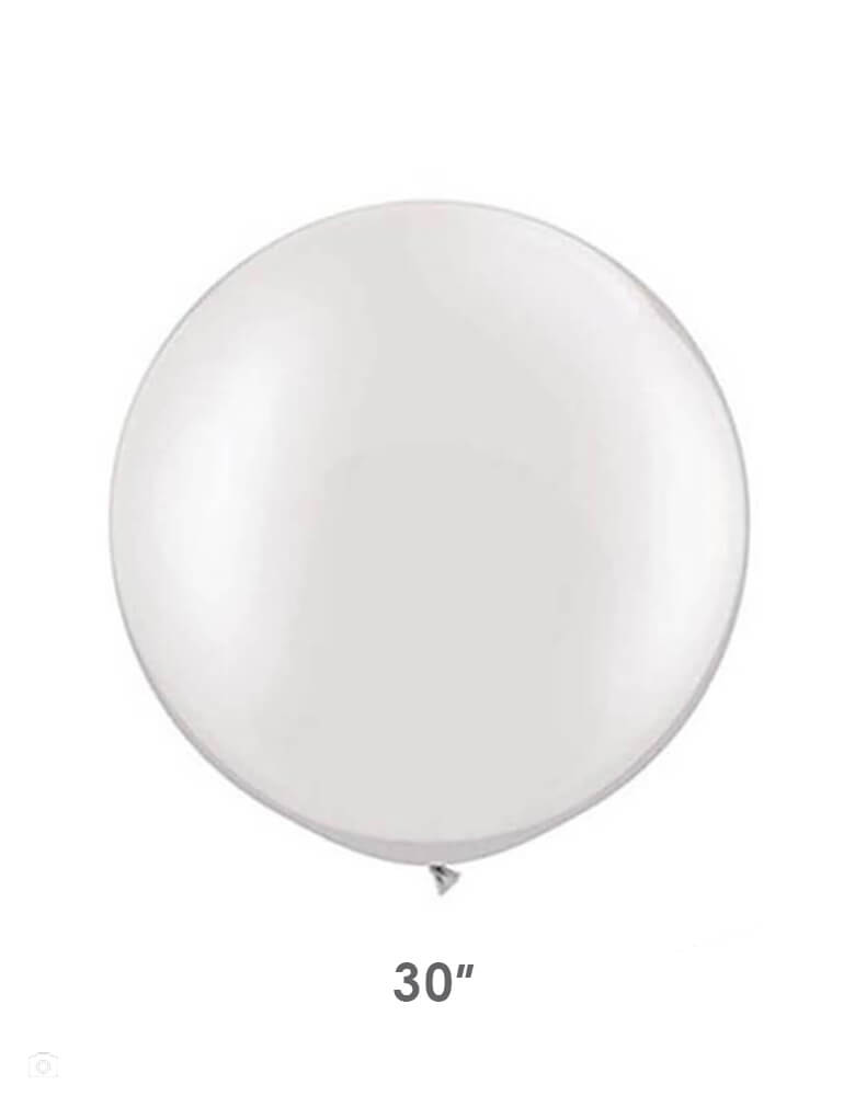 Qualatex Balloons - Jumbo Round 30" Pearl White Latex Balloon. This jumbo 30" round latex balloon is perfect for making a stunning balloon cloud at a larger scale.
