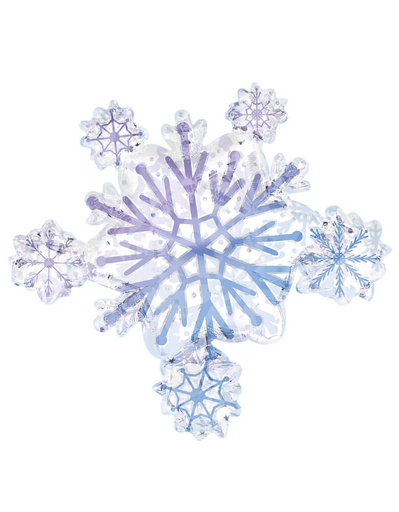 Anagram 32" Holographic Snowflake Cluster Foil Balloon
