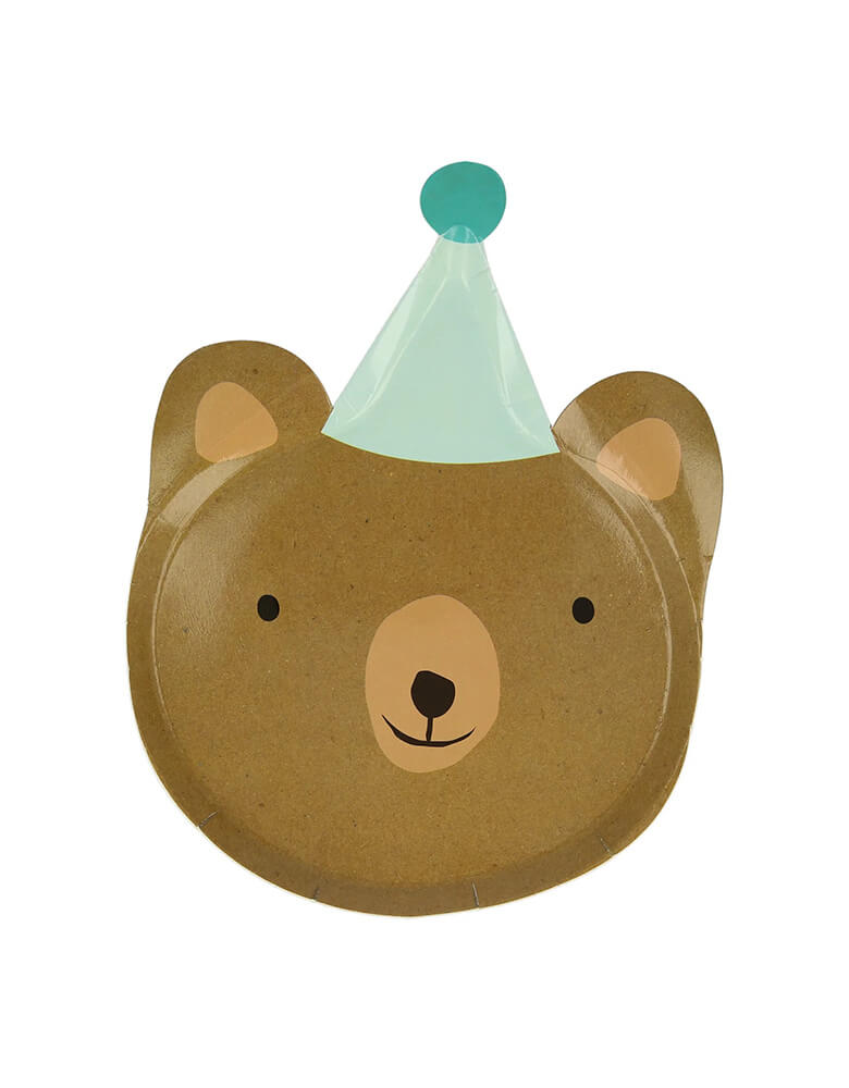 Momo Party's 8.25x9.25 inches Animal Parade Die Cut Plates by Meri Meri, come in a set of 8 plates in 4 designs a lion, a tiger, a bear and a monkey, these plates are also perfect for a "Wild One" first birthday party or a "Two Wild" 2nd birthday party.