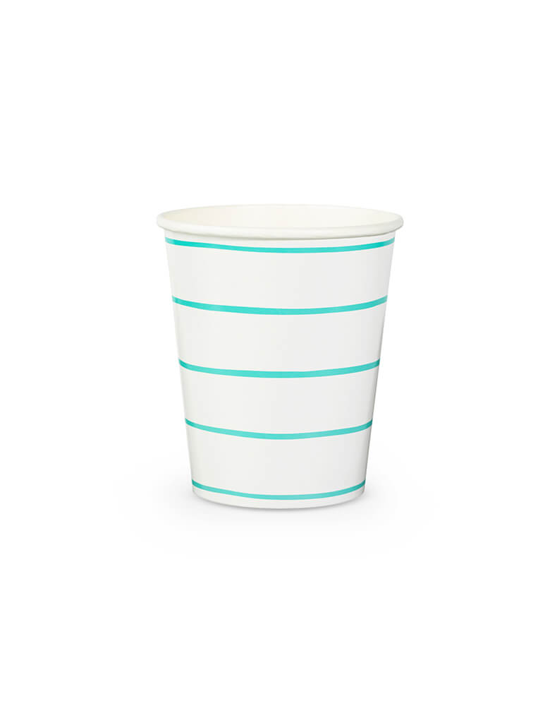 Daydream Society Frenchie Stripes Aqua Striped Cups
