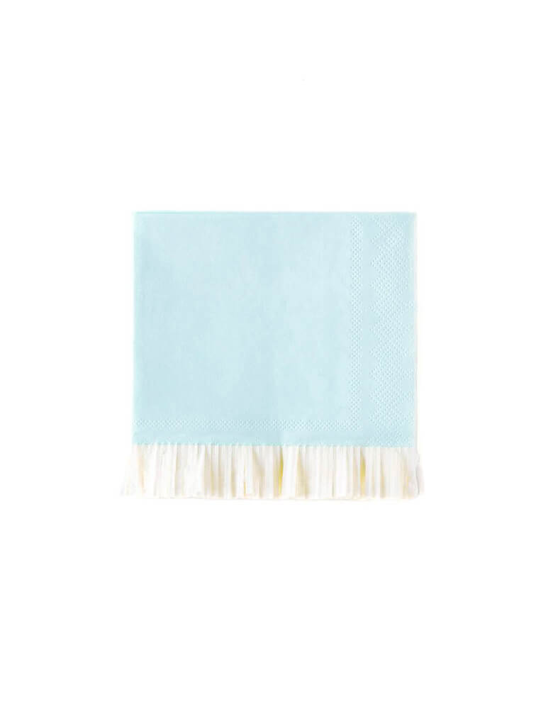 My Minds Eye 5" Baby Blue Fringe Cocktail Napkins