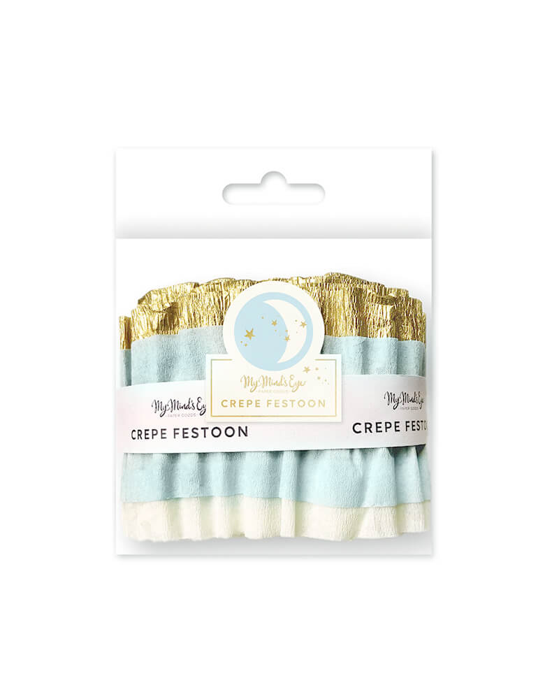 Baby Blue/Cream/Gold Crepe Festoon