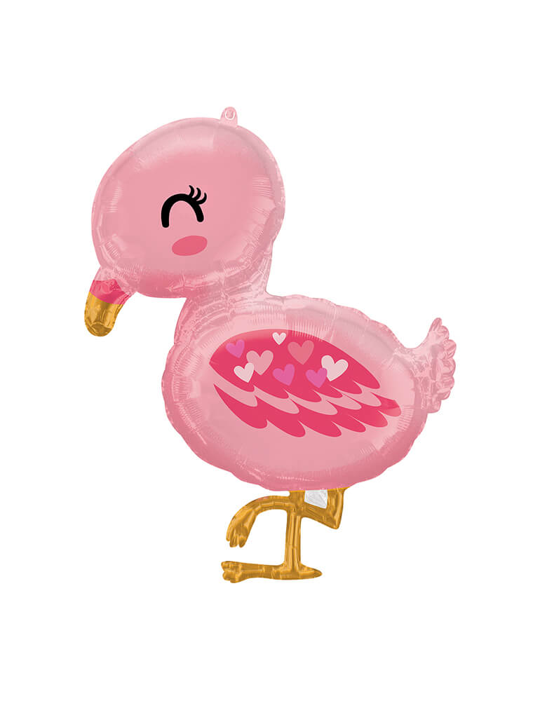 Anagram Balloons 41550 Flamingo Baby SuperShape Foil Balloon - This 32inch Baby Flamingo Foil Mylar Balloon is perfect for your little one's tropical themed party or a baby girl's shower!