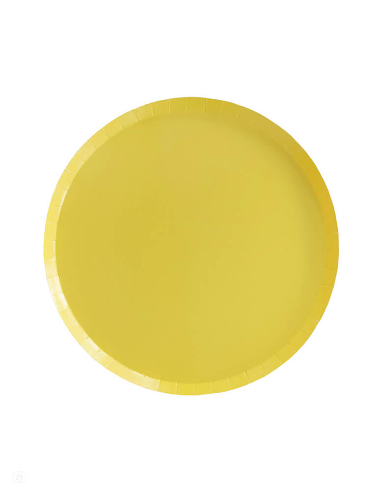 Momo Party's Banana Yellow Dessert Plates by Jollity & Co. This 8 inches round paper plate in Banana Yellow color, featuring delicate low profile rim with a flat base, it’s perfect for mix and match for everyday celebration occasions!