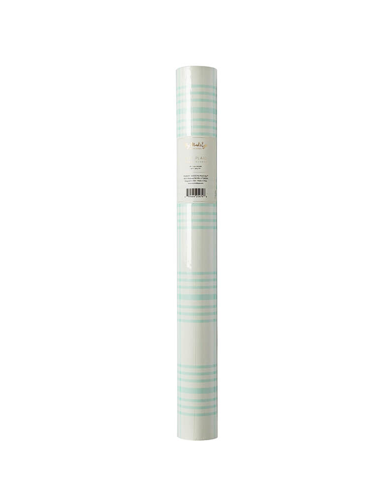 Blue Plaid Paper Table Runner by My Mind's Eye. Size: 16 x 120 inches. Featuring a cream backdrop and pastel blue plaid, this runner is the perfect accent for your table top for your upcoming event