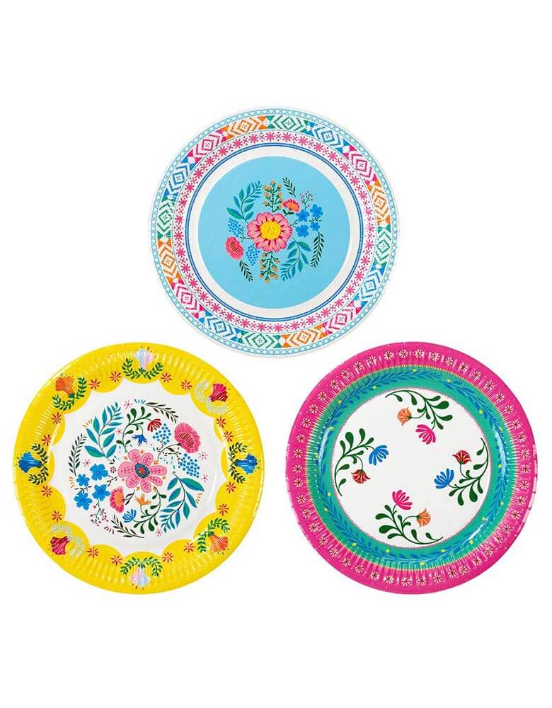 Talking Tables 9" Boho Fiesta Floral Plates in 3 designs 