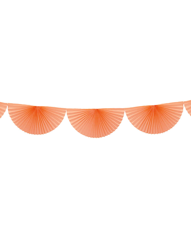 Devra 7ft long Peach Bunting Fan Paper Garland Made in USA
