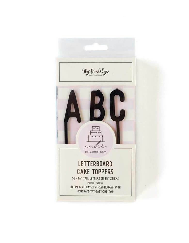 My Mind's Eye Cake By Courtney Letter-board Cake Toppers - Black in package
