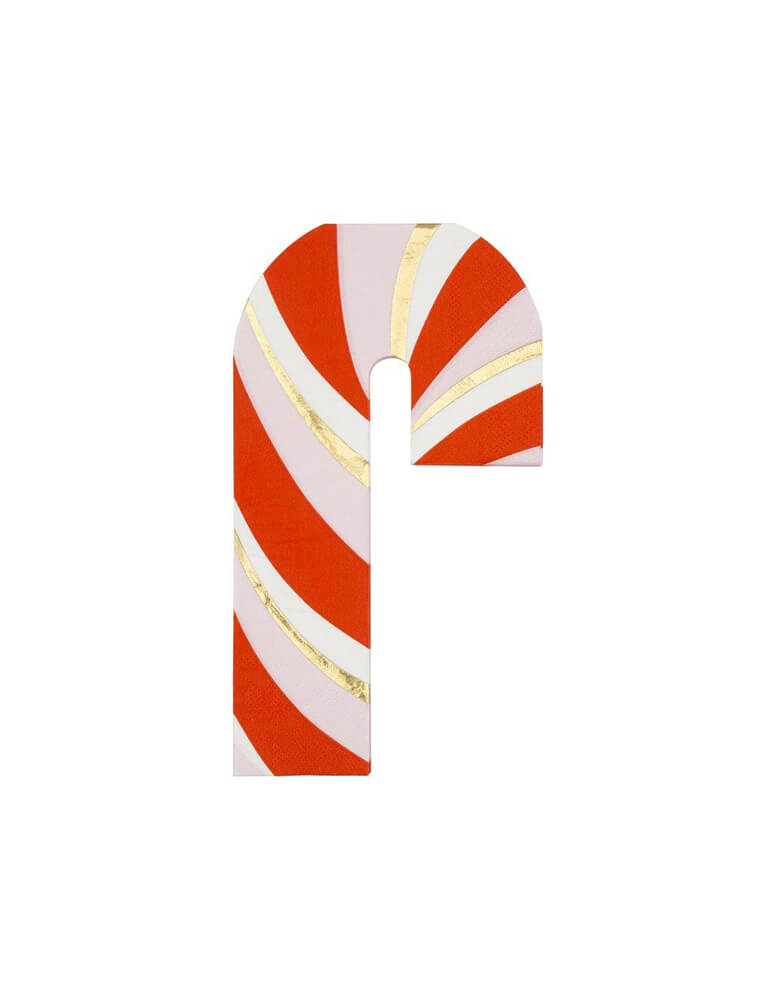 Meri Meri Candy Cane Napkins with red pink and white for a holiday Christmas party