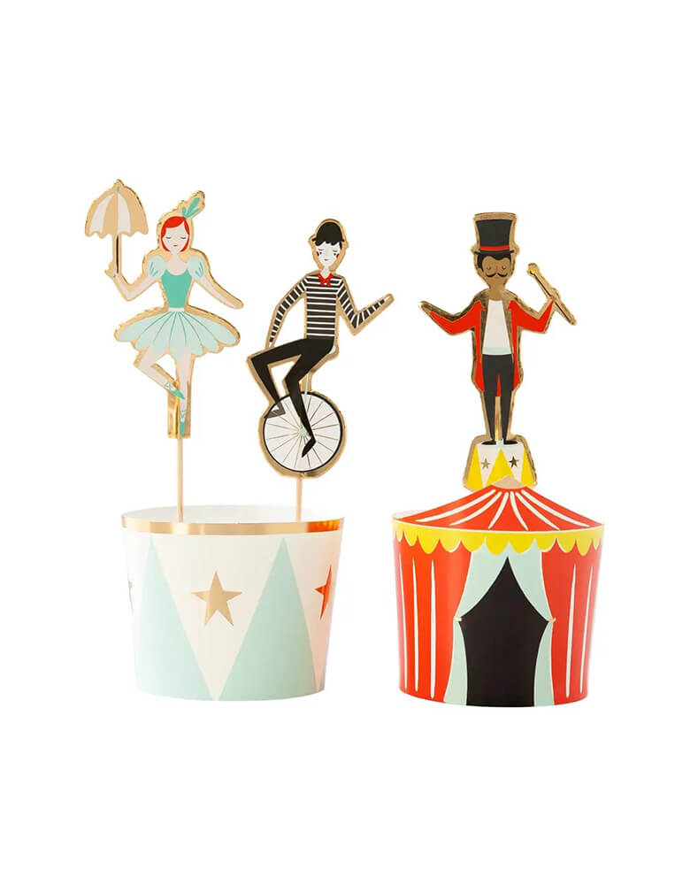 Carnival Baking Cups With Cupcake Picks (Set of 24)