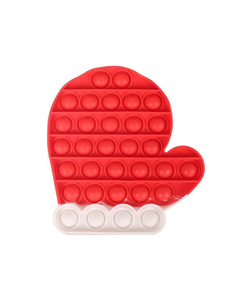 Christmas Mitten Pop-it Fidget Toy. Fidget and Sensory Game - a cute Christmas Mitten in red design. Addictive, sensory fun that keeps the little ones busy popping while learning fine motor skills. Just pop it! Your little one will love this mitten fidget toy. It makes a great stocking stuffer for a holiday gift and Christmas gift