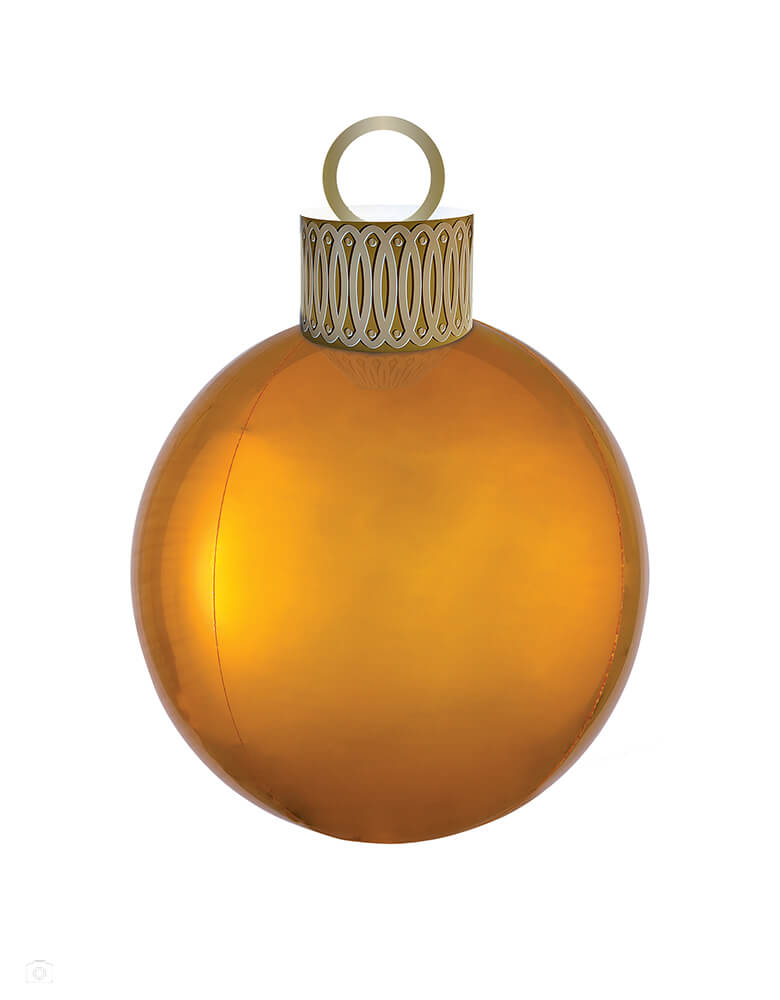Anagram Balloons - 40407 Gold Orbz™ Ornament Orbz® XL™ Ornament P47. Accent your Christmas themed party with this 20" 3D sphere gold orbz ornament kit foil mylar balloon. Perfect for holiday decoration and Holiday party