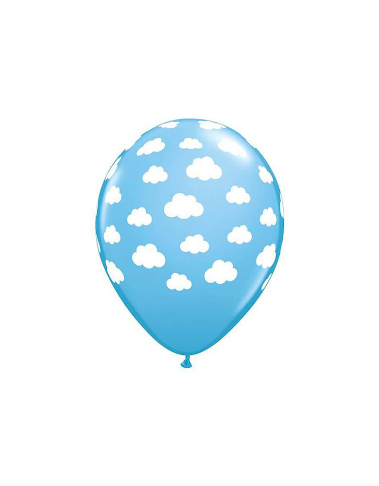 Qualatex Balloons - 11" cloud print printed on the pale blue latex balloons Latex Balloon