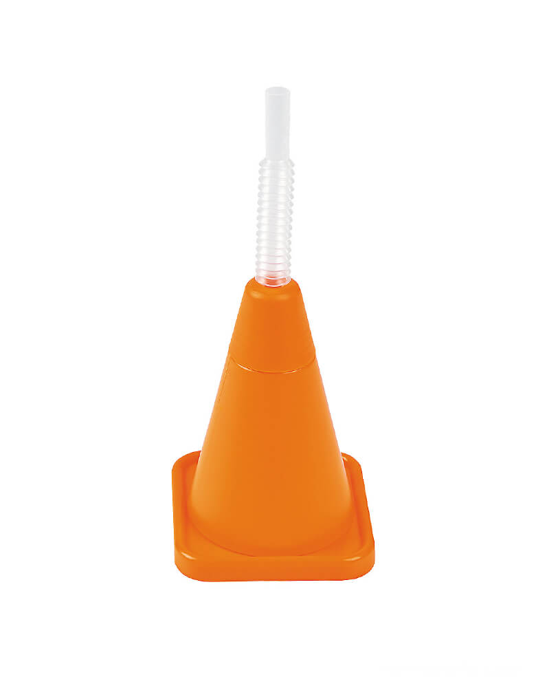 Construction Cone Molded Cups with Straws
