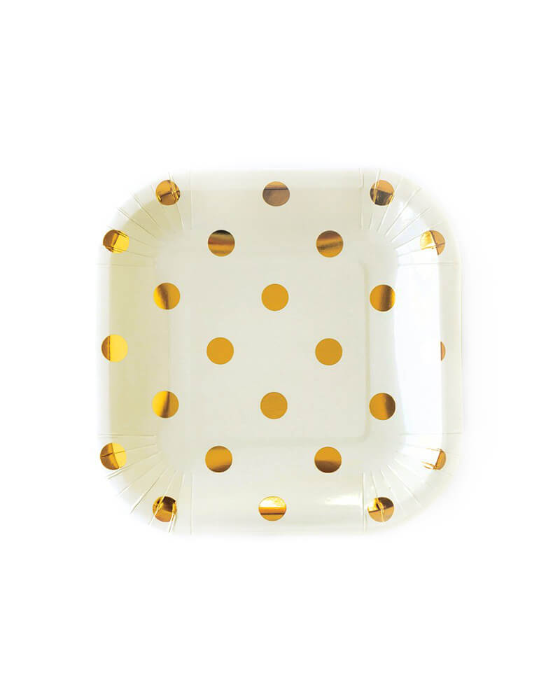 Gold Foil Gold Polka Dot Paper Plates Hnh Party Paper Plates Set