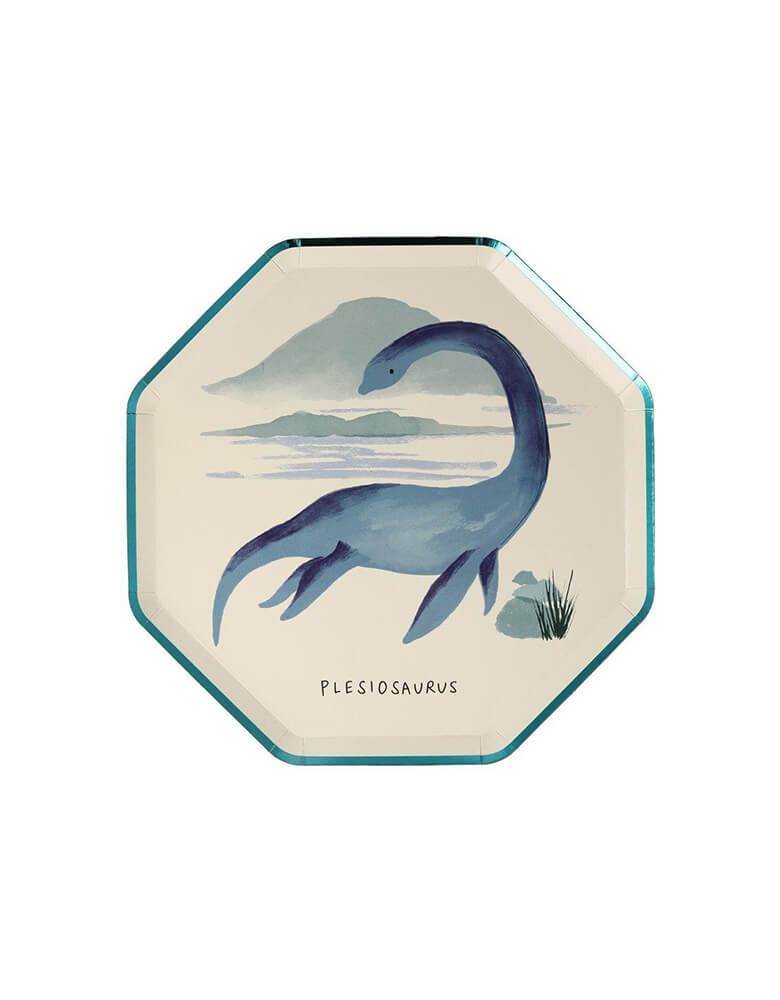Meri Meri Dinosaur Kingdom Side Plate with Plesiosaurus design