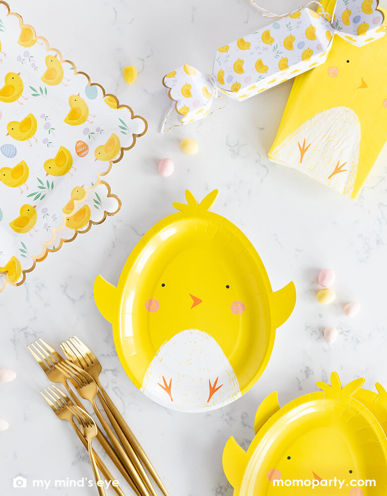 Easter Chick Shaped Plates (Set of 8)