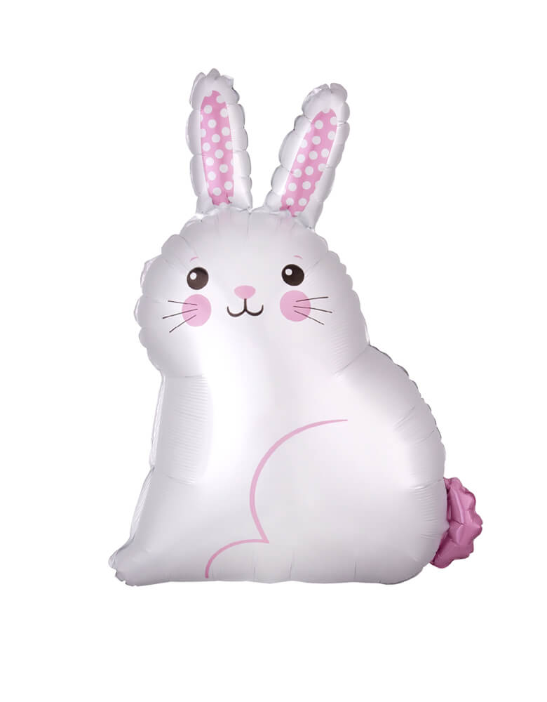 Anagram balloon - 22inch White Easter Bunny Satin Balloon. Hop into the holiday spirit with this bunny balloon. The Easter Bunny Balloon is shaped to resemble a rabbit sitting down. The inside of its ears is decorated with polka dots.