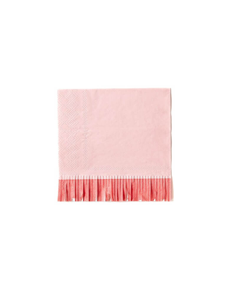 My Mind Eye Hip Hip Hooray Fringe Small Napkins in pink and red colors