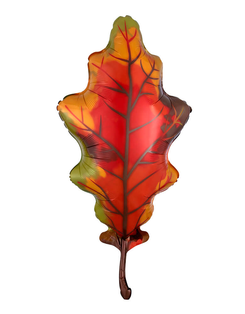 Anagram Balloons - 38156 Fall Oak Leaf SuperShape™ P30. 42 inches Fall Oak Leaf Foil Balloon. Accent your fall or Thanksgiving themed party with this beautiful fall yellow oak leaf foil mylar balloon!