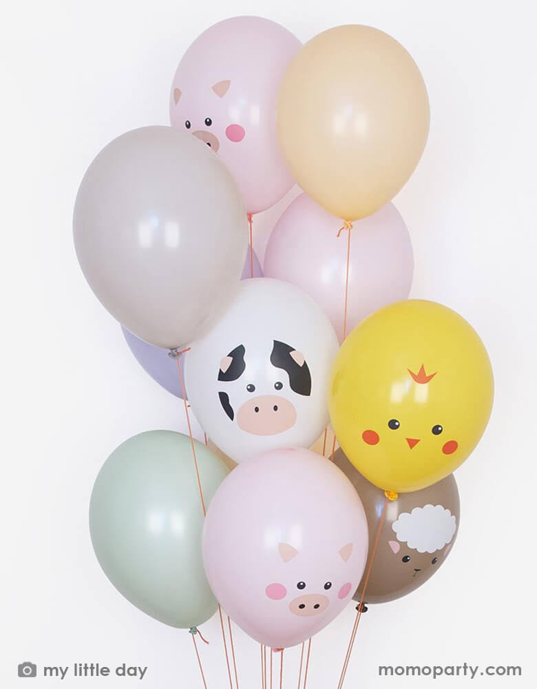 Farm Animal Latex Balloon Mix (Set of 5)
