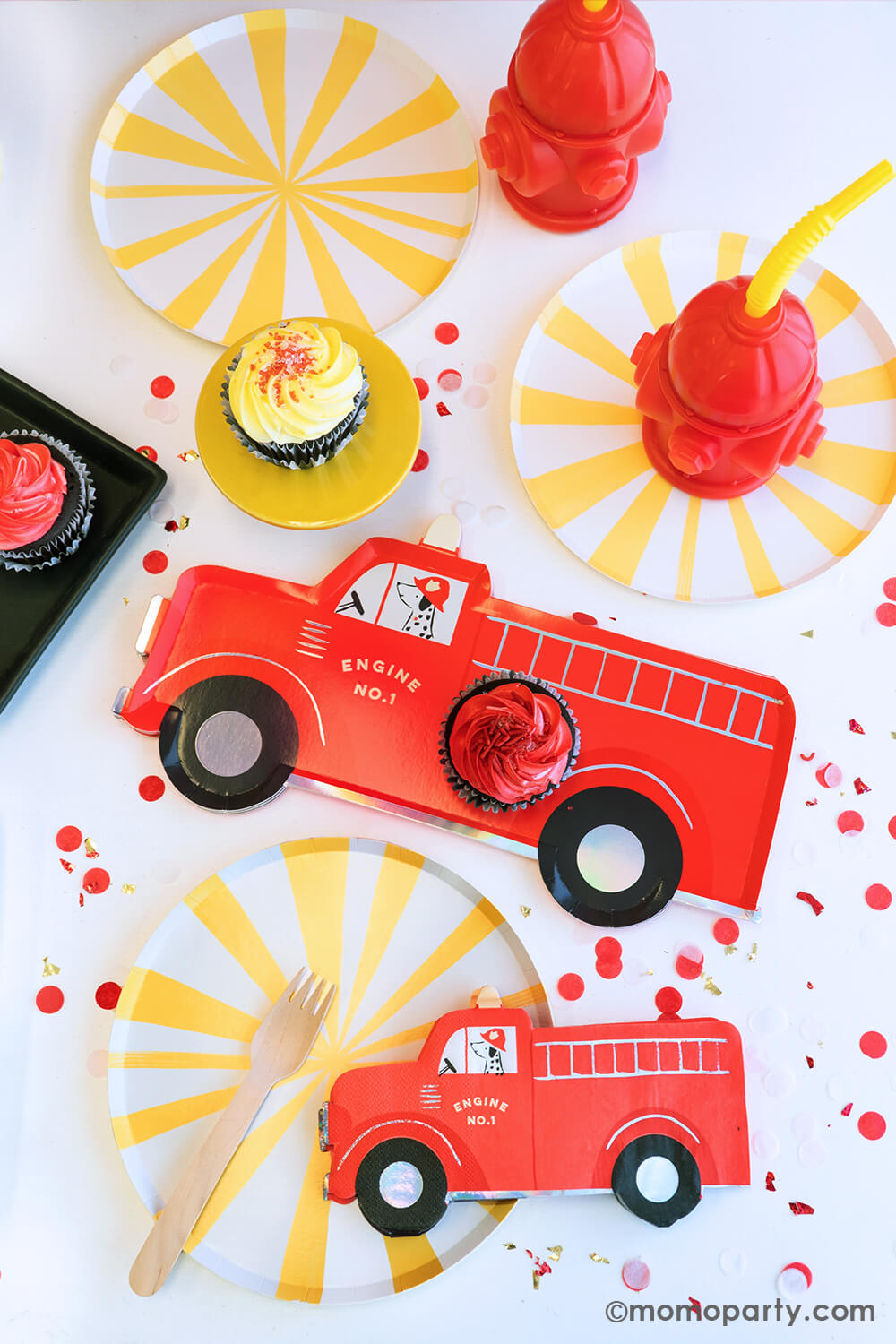 Fire Truck Plates (Set of 8)