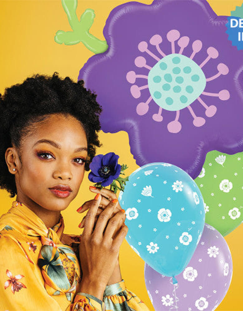 Purple Flower Foil Balloon