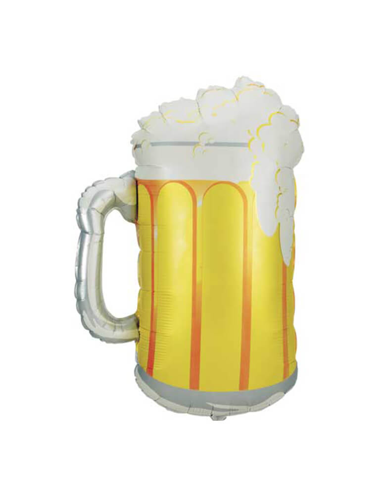 Momo Party's 34" Frosty Beer Mug Shaped Foil Balloon by Betallic Balloons. A perfect balloon for a Father's Day celebration, Super Bowl party, or a fun birthday party.