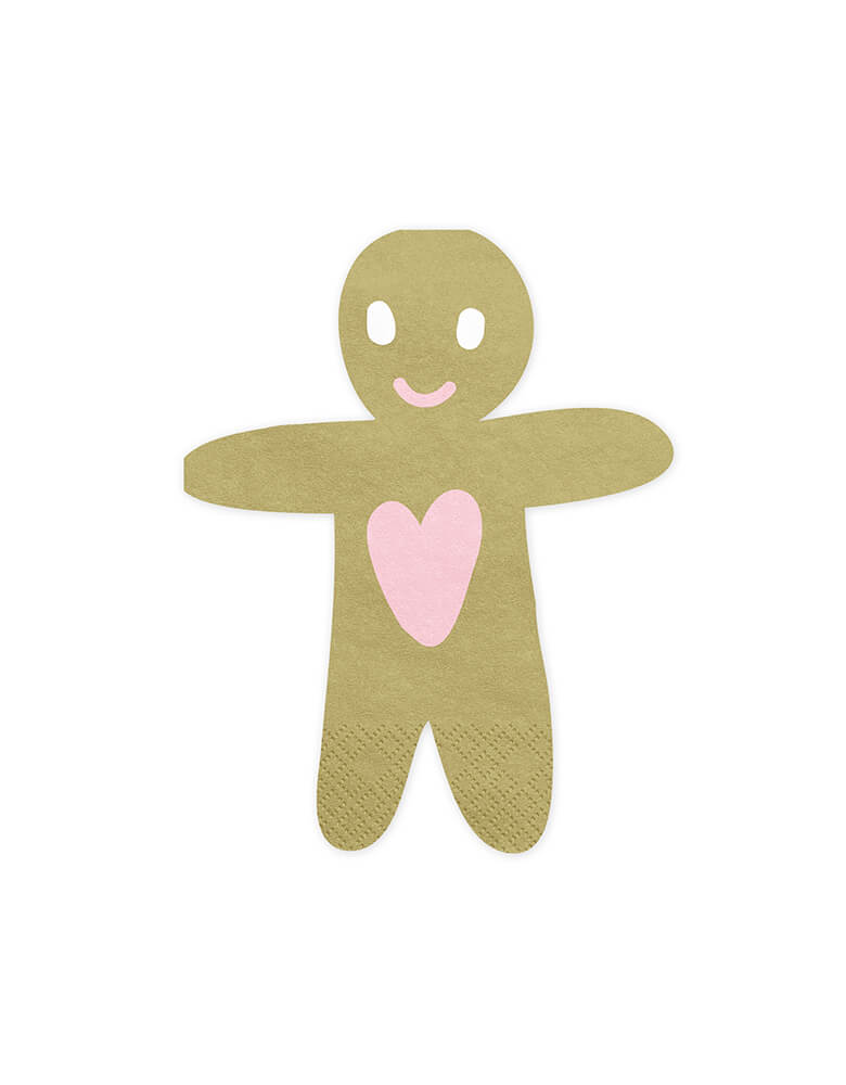 Party Deco 6.3" Gingerbread Man Napkins for Christmas party