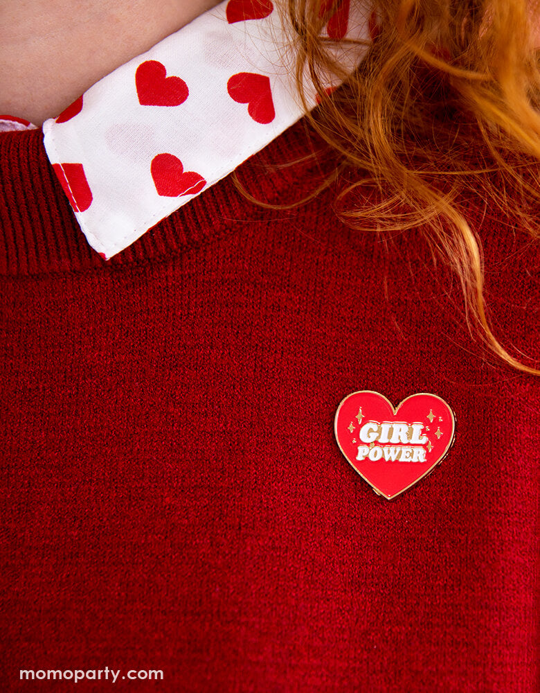 Girl Power Heart Enamel Pin