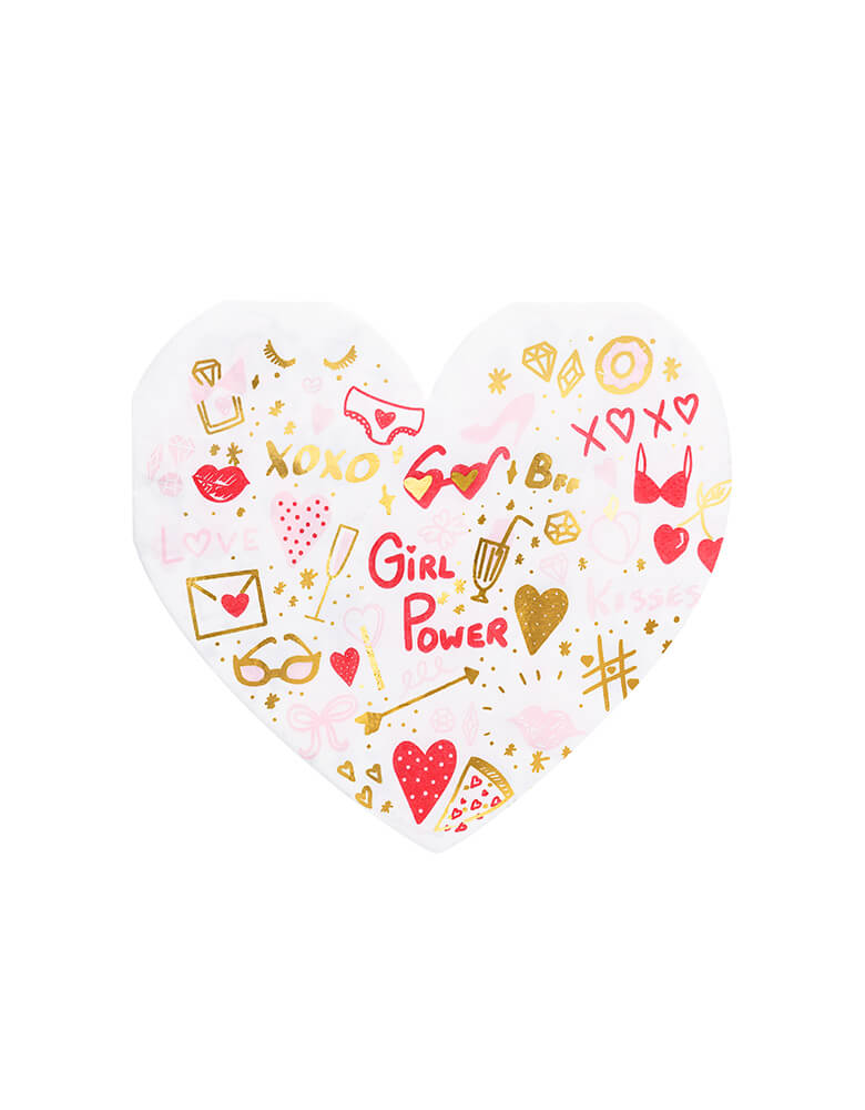 Girl Power Heart Shaped Napkins (Set of 20)