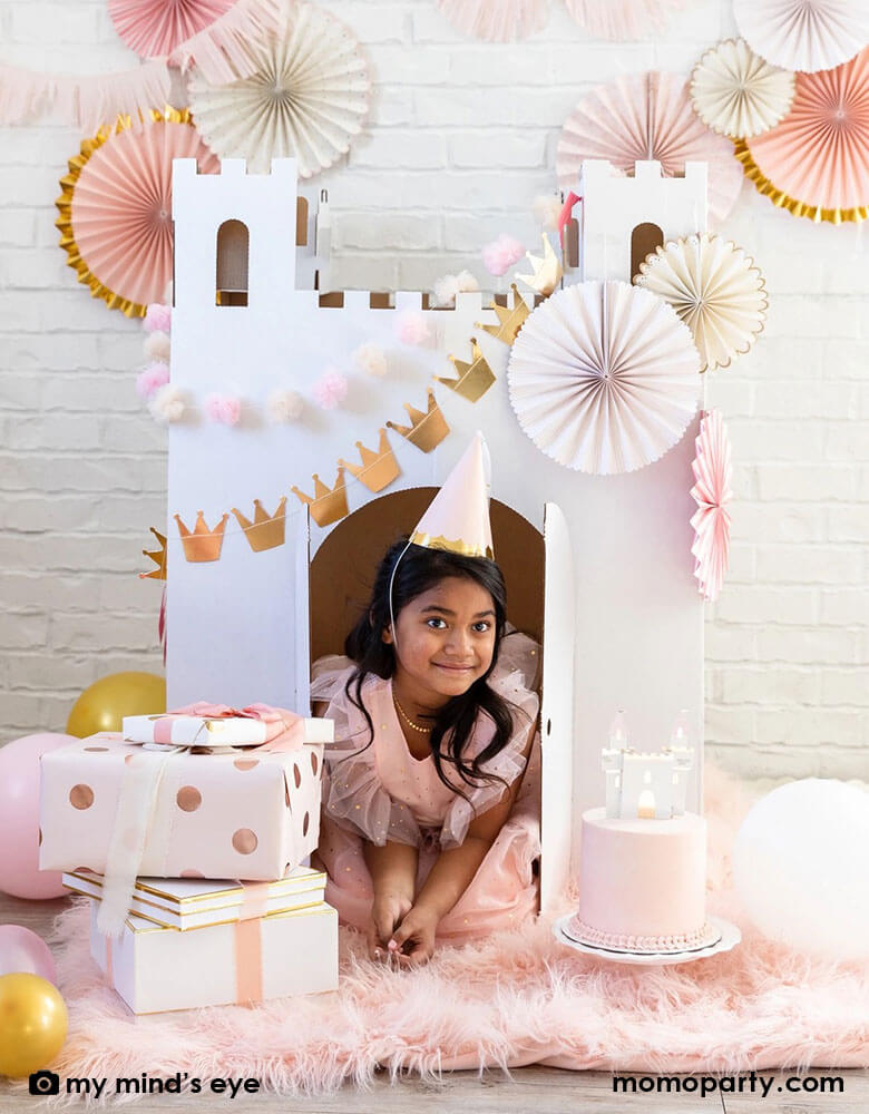 Princess Crowns and Pom Pom Tulle Banner Set