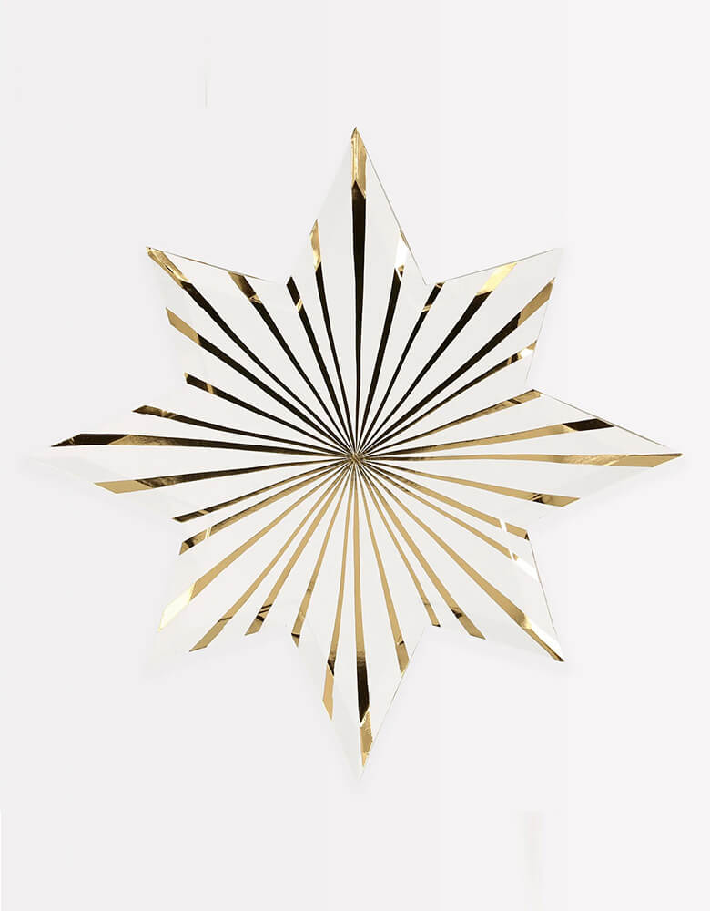 Gold Stripe Star Plates (Set of 8)