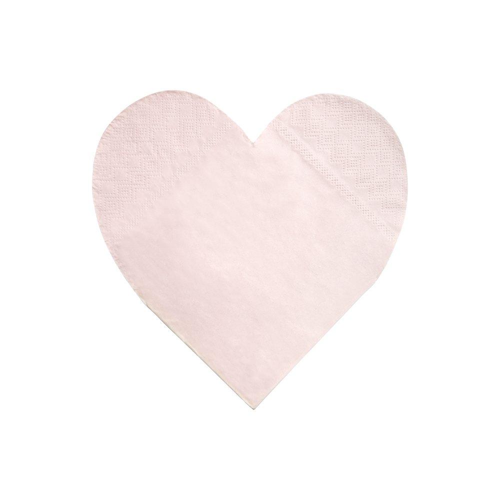 Momo Party's 6.5" heart shaped large napkins by Meri Meri, a set of 20 napkins in 8 rainbow colors of red, blue, pink, rose, blush, lilac, mint and yellow. Get the color of the rainbow at your table with these gorgeous bright and beautiful large heart napkins. Perfect for Valentine's Day or any romantic celebration.