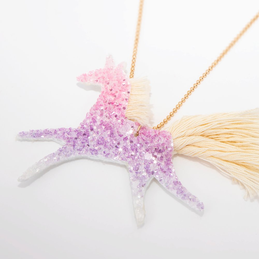 Unicorn Ombre Glitter Necklace