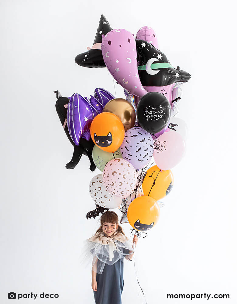 Black Round Hocus Pocus Foil Mylar Balloon