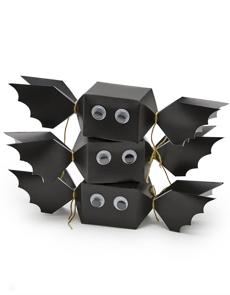Halloween Bat Crackers with Orange Jelly Beans (Set of 6)