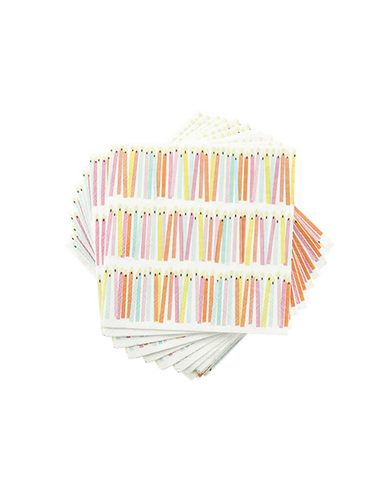 Cakewalk 5 inch Happy Birthday Candle Napkins