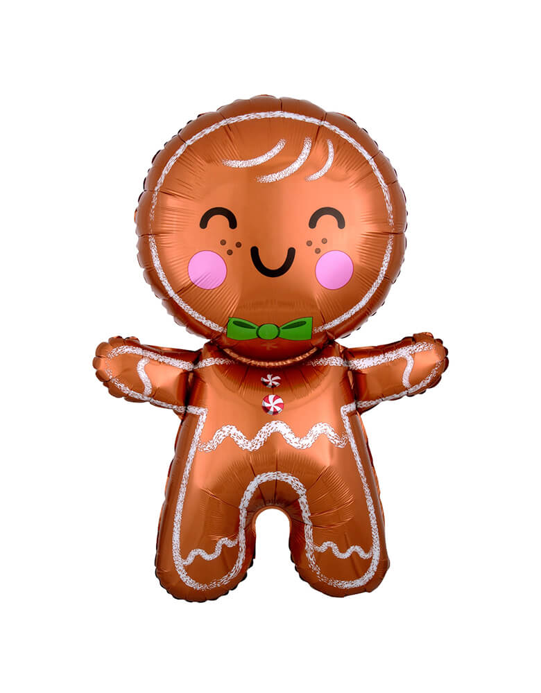 Anagram 31" Happy Gingerbread Man Foil Mylar Balloon